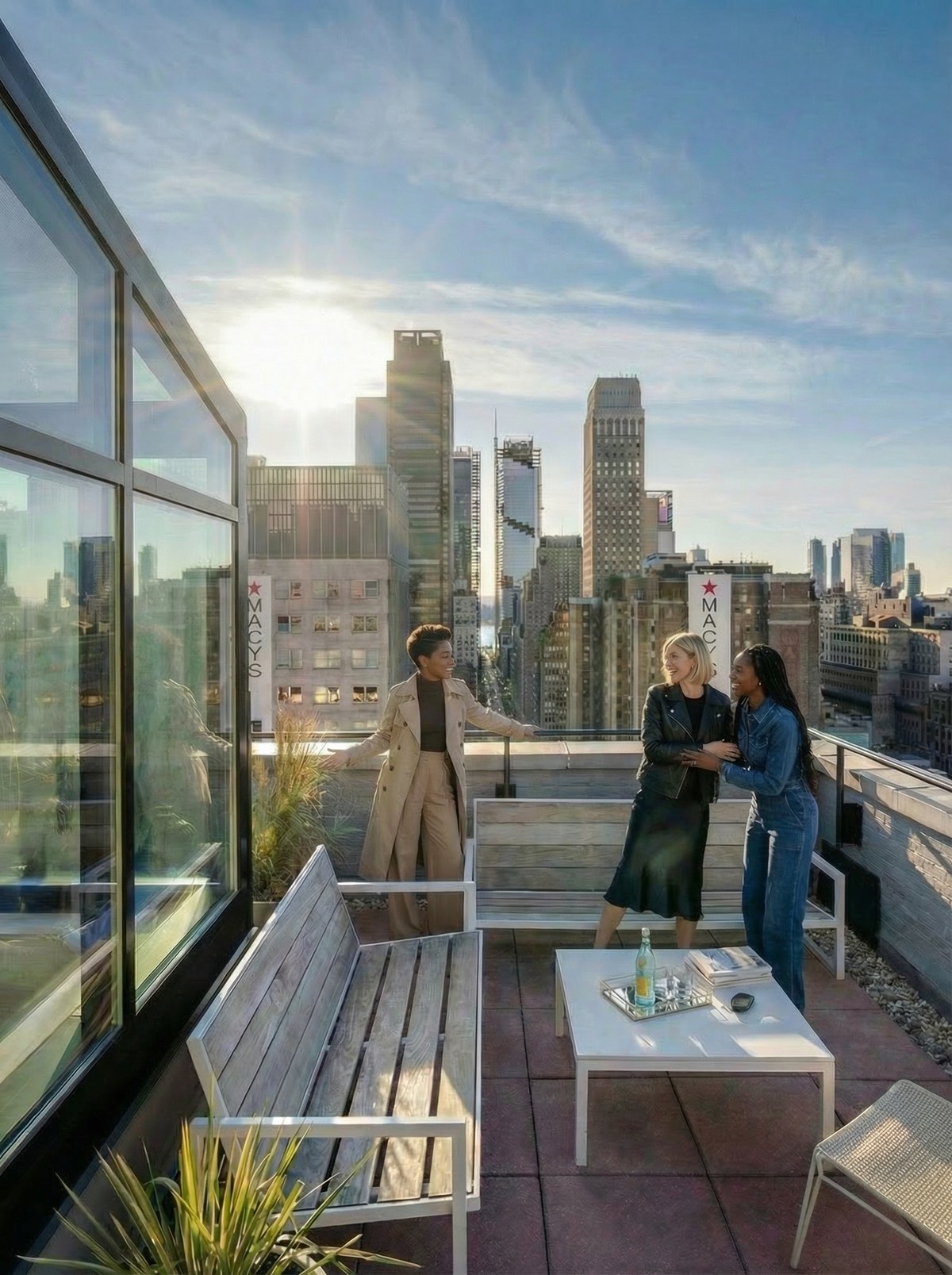 Herald Towers 25th-Floor Lounge Balcony with Skyline View