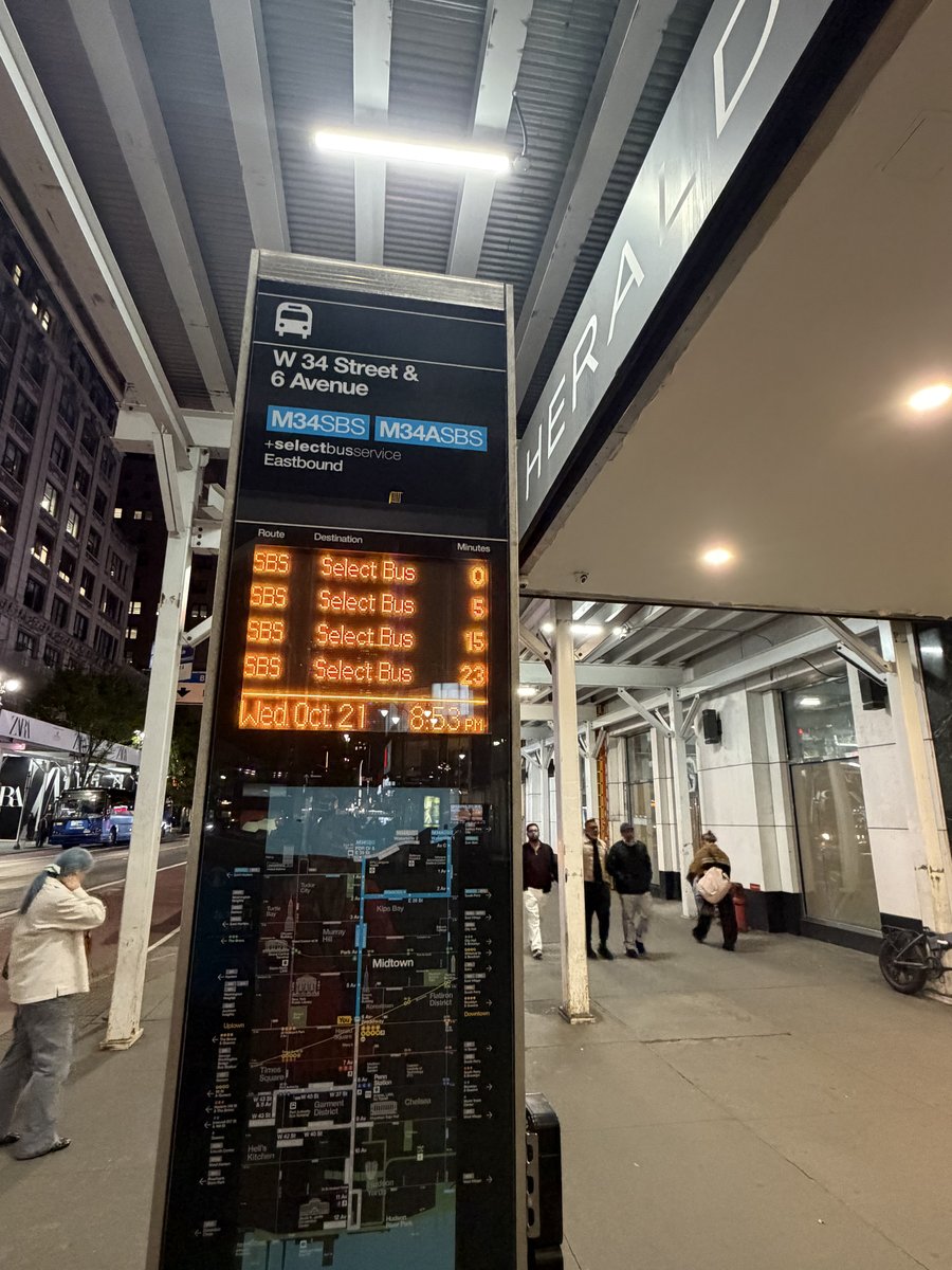 M34 and M34A Select Bus Service stop right outside Herald Towers on West 34th Street